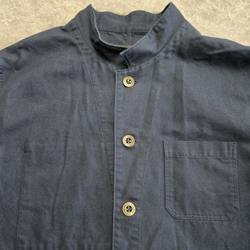 Jones of Boerum Hill Mens Navy Blue Canvas Chore Coat Mandarin Collar Jacket XL - Picture 5 of 10
